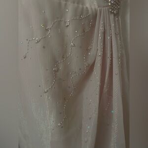 Elegant Pink Gown with Silver Embellishments